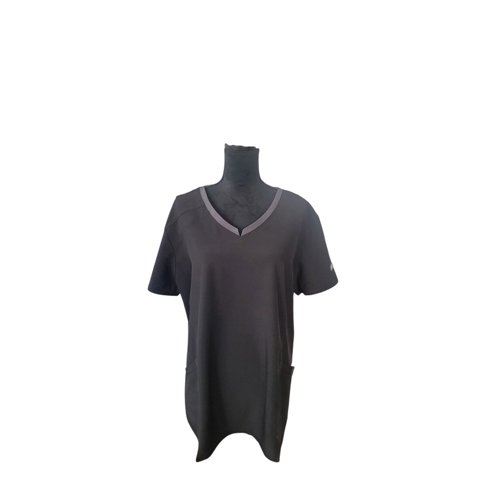Scrubstar Premium Scrubwear Black V-Neck Scrub Top Ethical Fabric 2XL